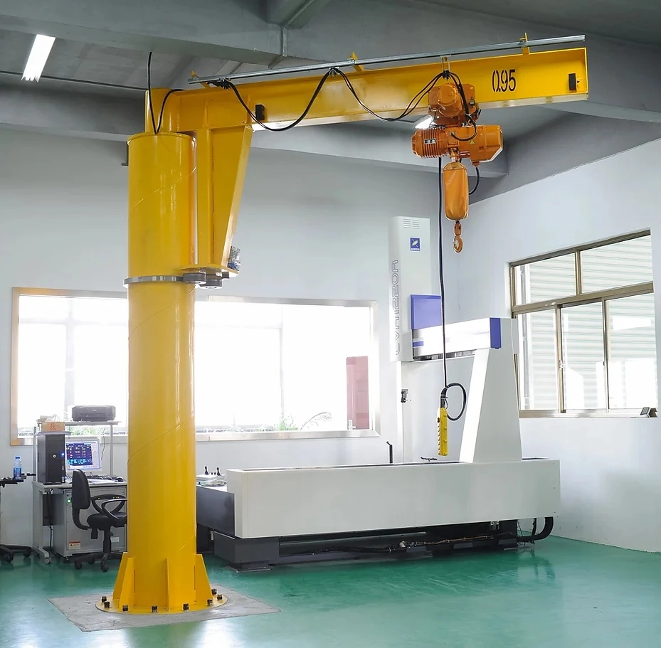 Light Type Workshop Use Floor Mounted Free-Standing Pillar Portable Jib Crane